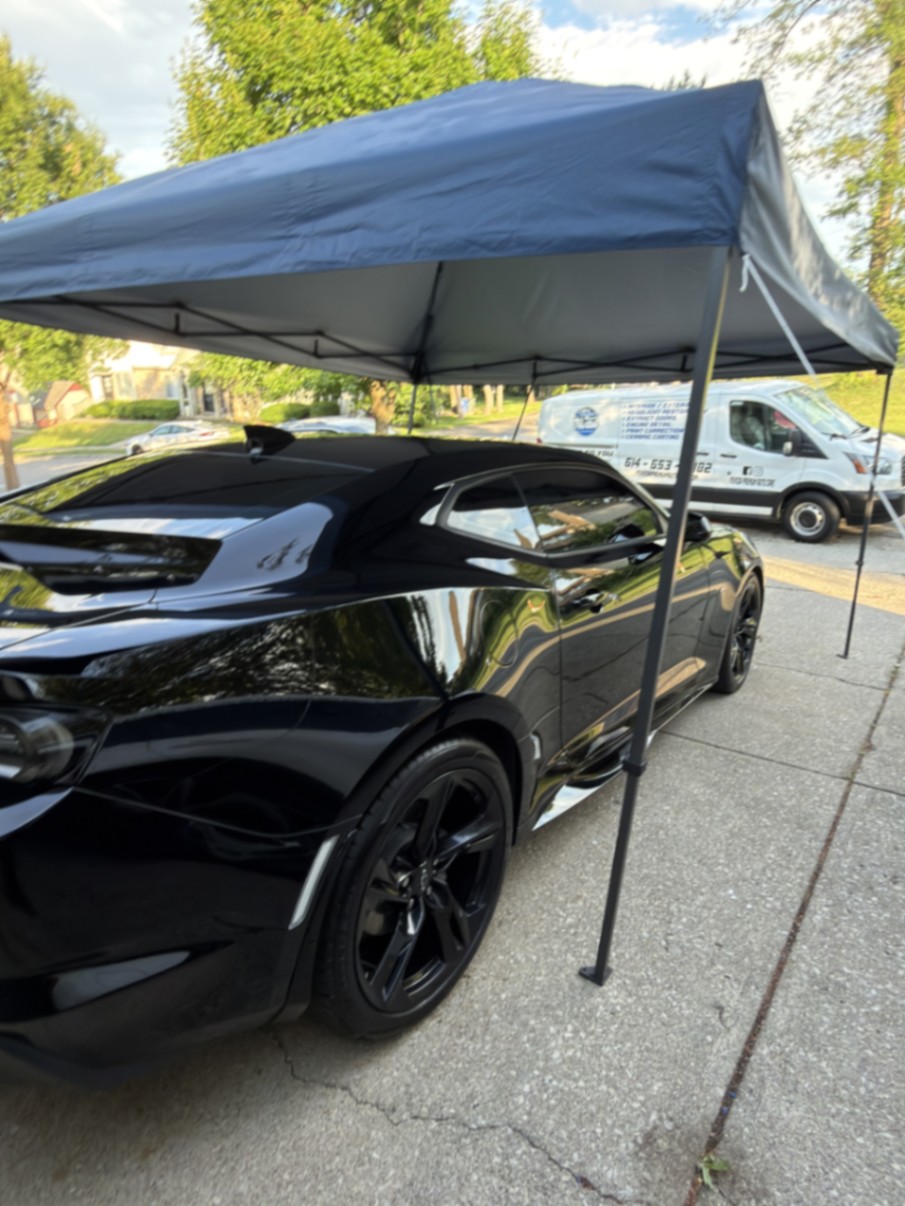 Camaro mobile detailing setup by Poveda